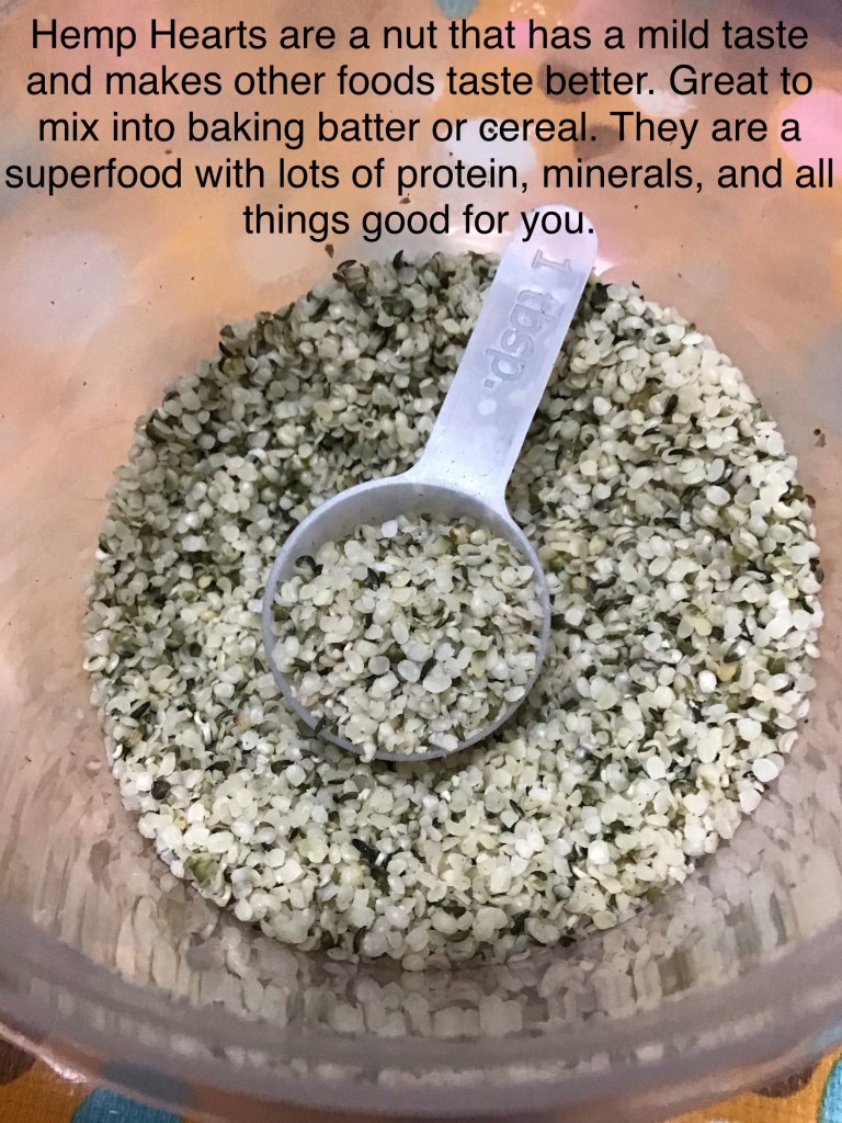 Picture of hemp hearts that are used in food preparation 