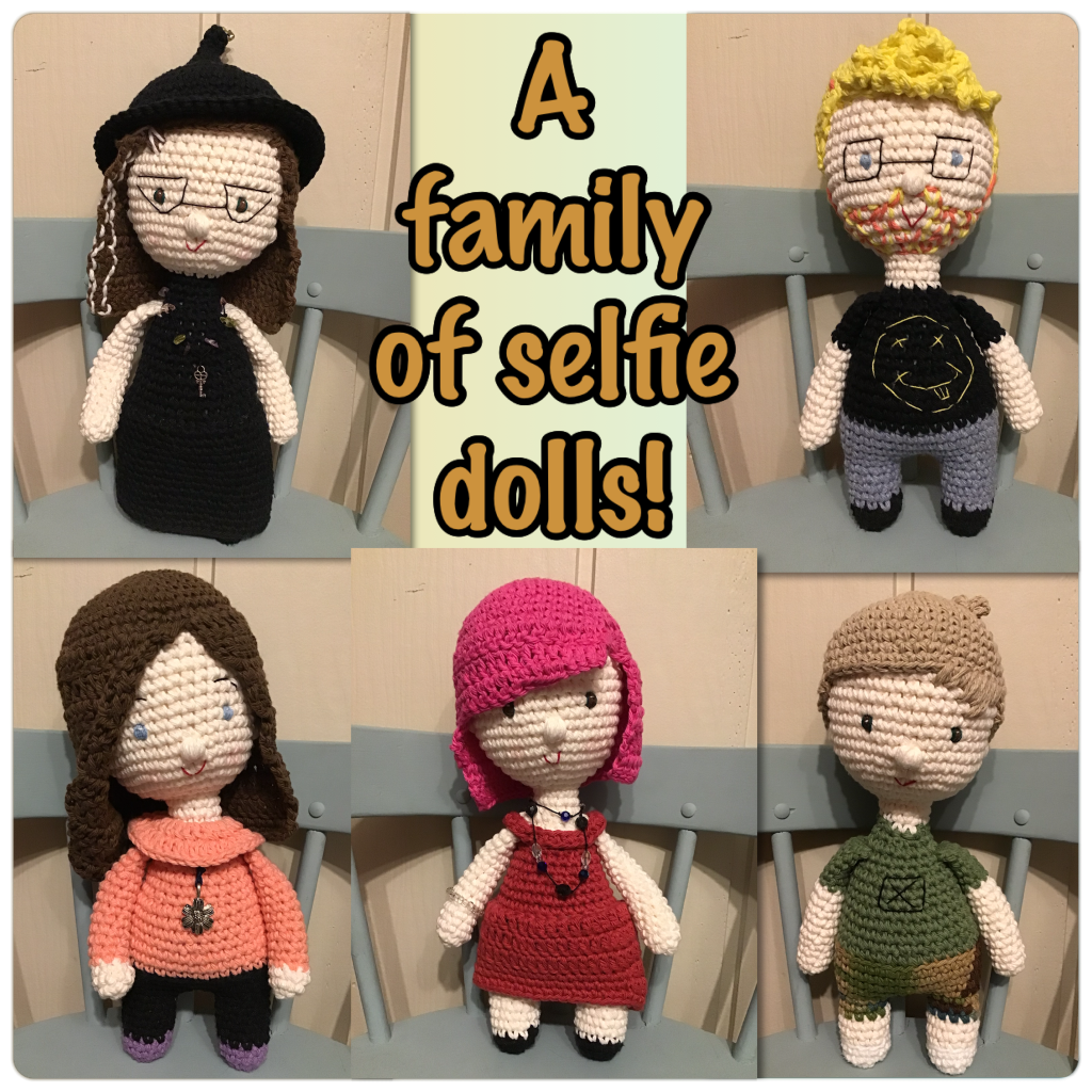 Family of 5 "selfie" dolls