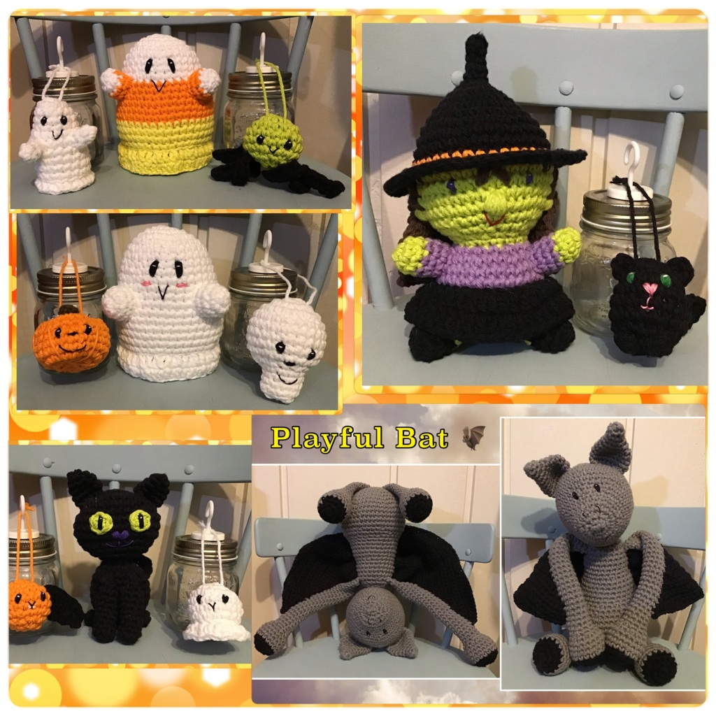 More Halloween themed stuffies like a ghost, witch, and black cat