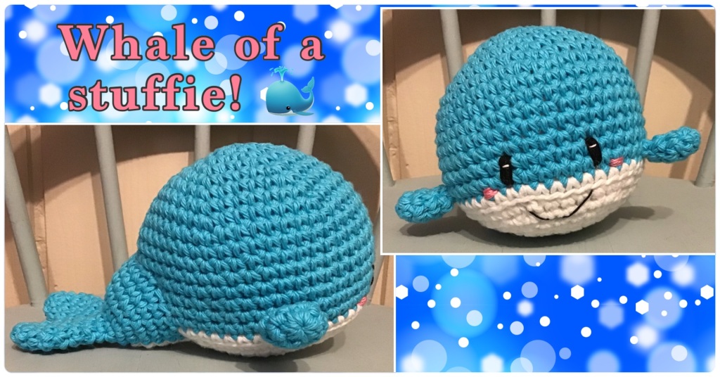 Whale stuffie mod from a pattern by "Hooked by Robin"
