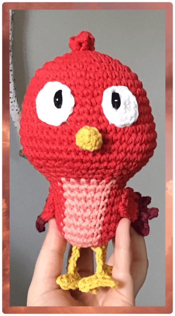 Baby Red Bird from Mickey's Club House crochet stuffed animal