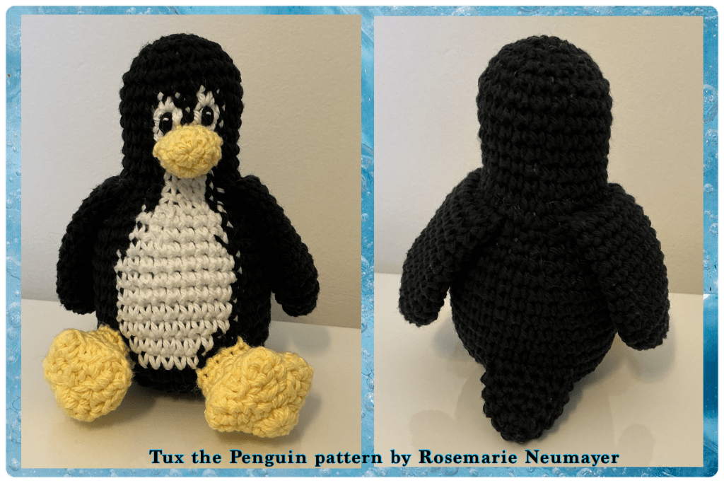 Tux the penguin front and back views