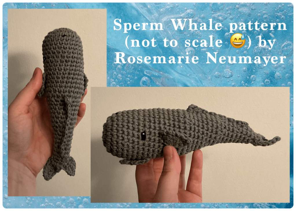 Sper whale stuffie made by me and not to scale...hahahaa.